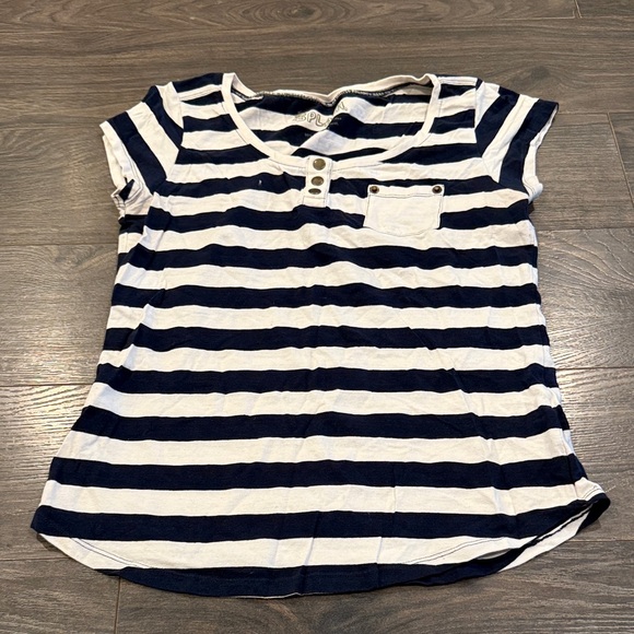 Splash Striped Navy and White t-Shirt & white long sleeve size XL 8:9 - Picture 1 of 4